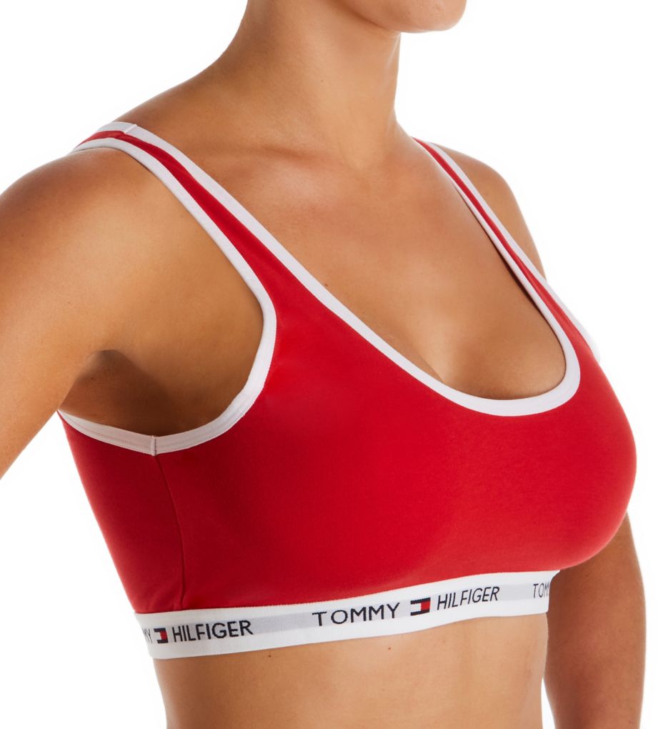 Women's Tommy Hilfiger R70T230 Cotton Lounge Scoop Back Bralette (Tango Red L)